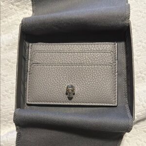 Gray Leather Card Holder